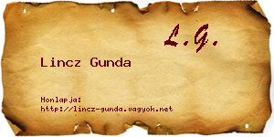 Lincz Gunda névjegykártya